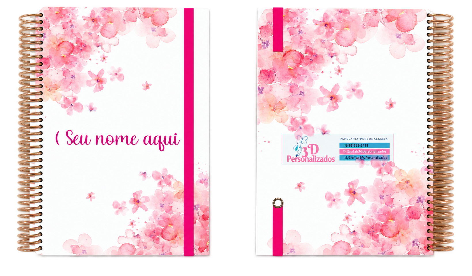Agenda personalizada da 3D Personalizados com capa floral